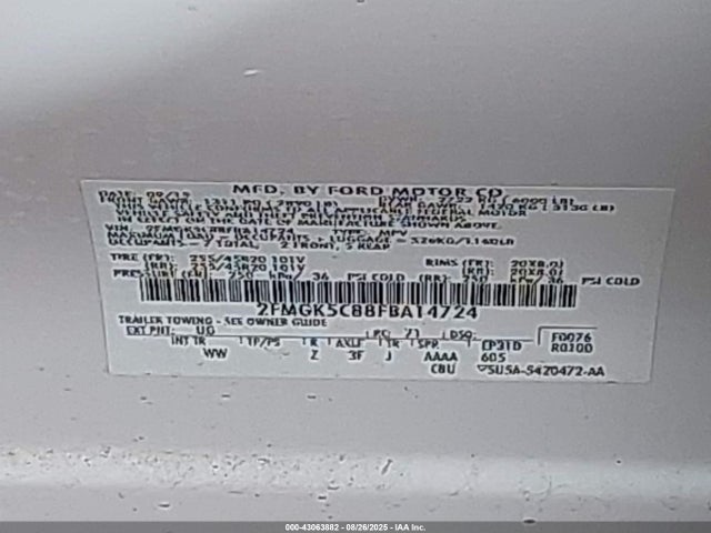 Ford Flex 2015 2FMGK5C88FBA14724 Image 9
