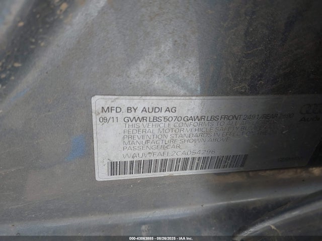 2012 AUDI A4 WAUWFAFL2CA054296 Photo 8