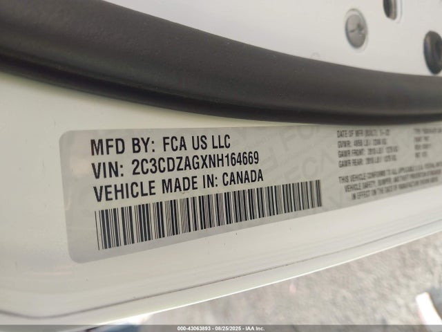 Dodge 2022 2022 2C3CDZAGXNH164669 Image 9