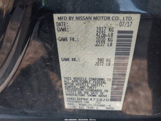 1N4AL3AP9HC475820 Nissan 2017