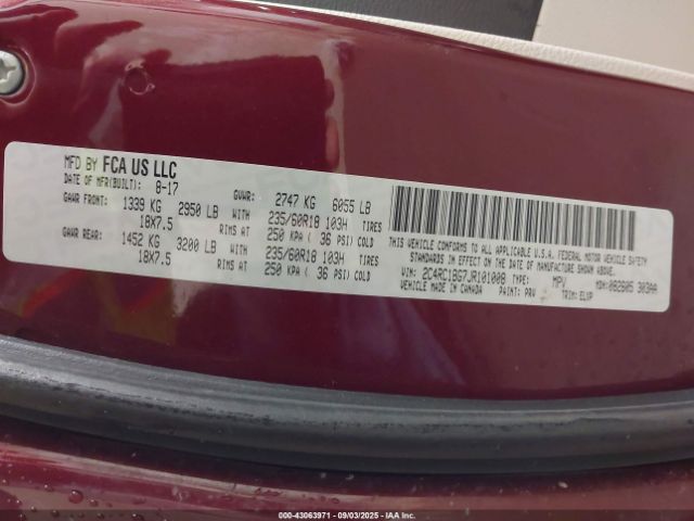 2018 CHRYSLER PACIFICA 2C4RC1BG7JR101008 Photo 8