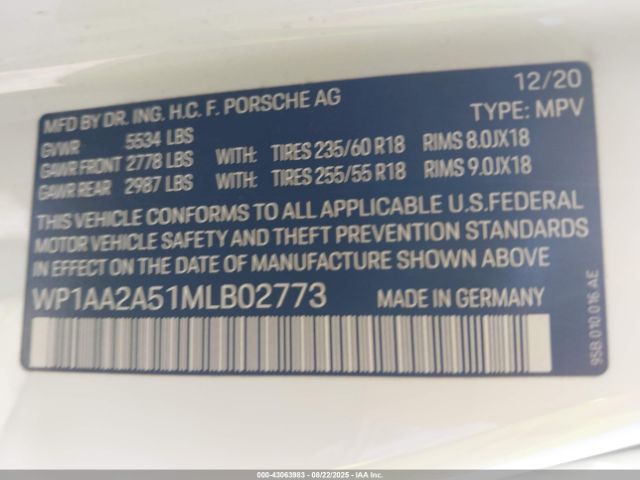 2021 PORSCHE MACAN WP1AA2A51MLB02773 Photo 8