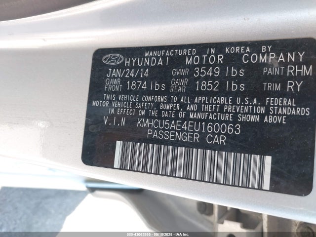 Hyundai dohc gdi gamma 2014 KMHCU5AE4EU160063 Image 9