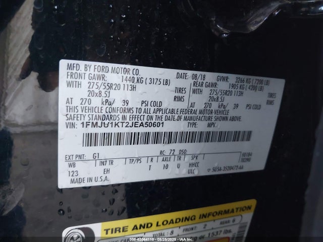 1FMJU1KT2JEA50601 Ford 3.5l gtdi