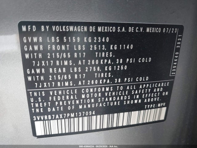 Volkswagen tsi 2023 3VVRB7AX7PM137094 Image 9