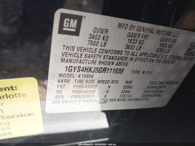 2016 CADILLAC ESCALADE ESV 1GYS4HKJ5GR111838 Photo 8