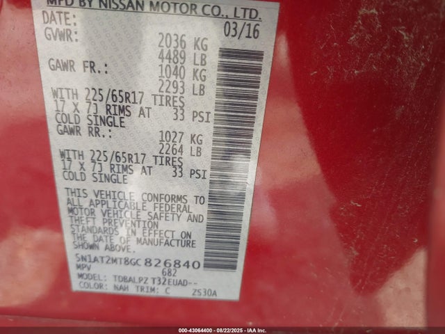 Nissan 2016 2016 5N1AT2MT8GC826840 Image 9