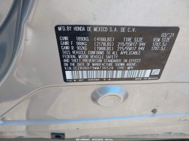3CZRU6H79MM736528 Honda r18z9