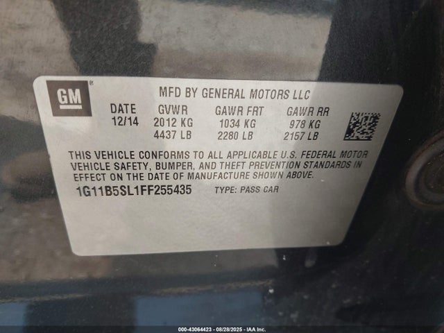 Chevrolet lkw 2015 1G11B5SL1FF255435 Image 9