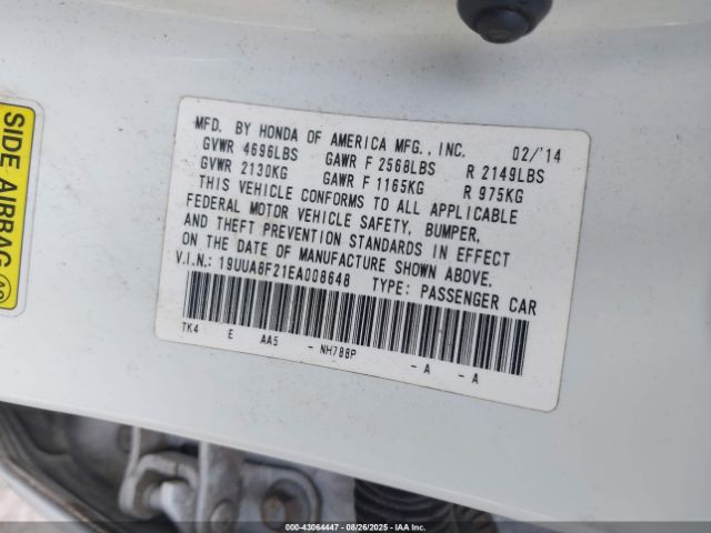 2014 ACURA TL 19UUA8F21EA008648 Photo 8