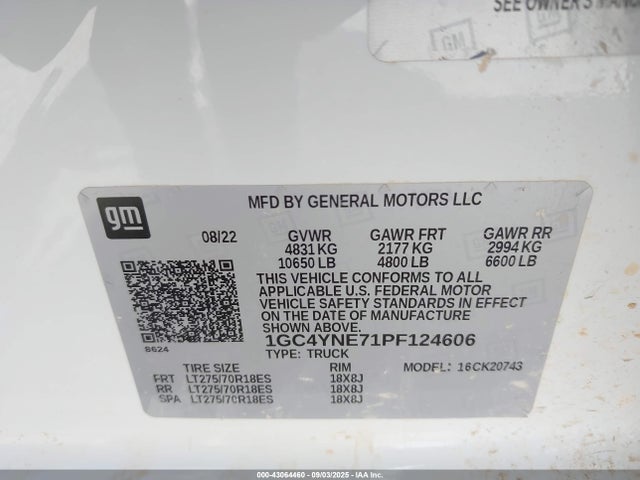 Chevrolet l8t 2023 1GC4YNE71PF124606 Image 8