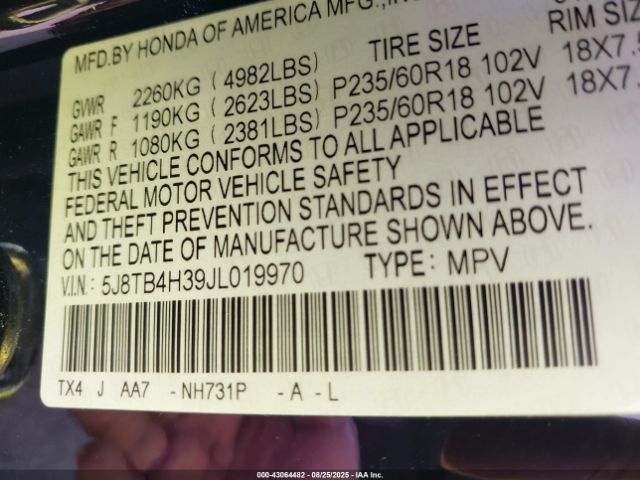 2018 ACURA RDX 5J8TB4H39JL019970 Photo 8