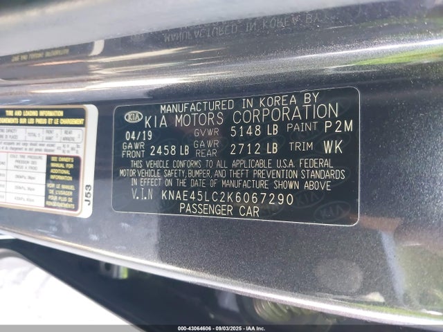 KIA tgdi lamda ii 2019 KNAE45LC2K6067290 Image 9