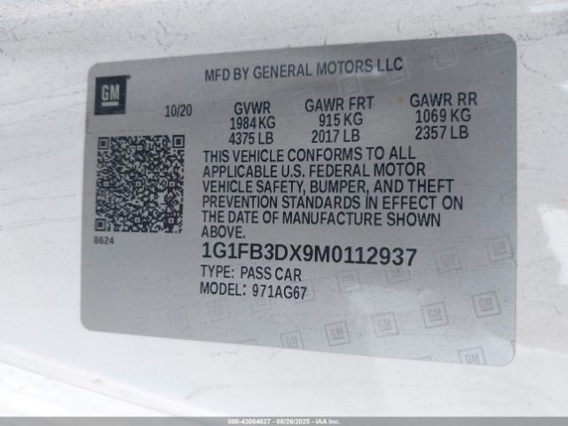 2021 CHEVROLET CAMARO 1G1FB3DX9M0112937 Photo 8