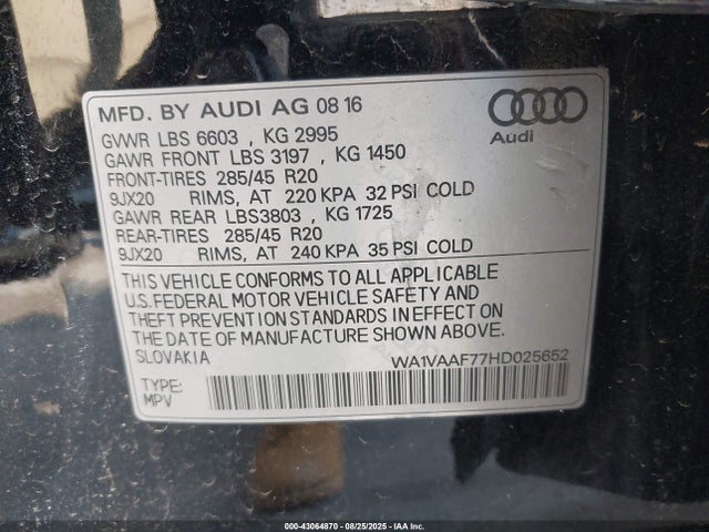 2017 AUDI Q7 WA1VAAF77HD025652 Photo 8