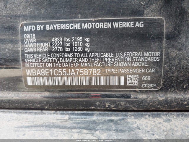 WBA8E1C55JA758782 BMW 330e
