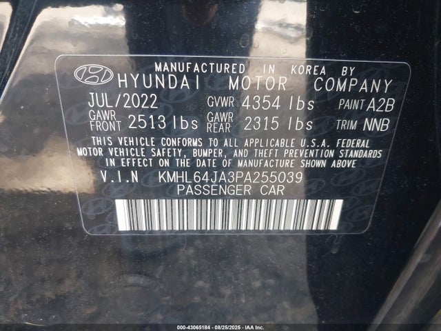 KMHL64JA3PA255039 Hyundai gdi theta iii