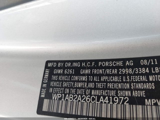 2012 PORSCHE CAYENNE WP1AB2A26CLA41972 Photo 8