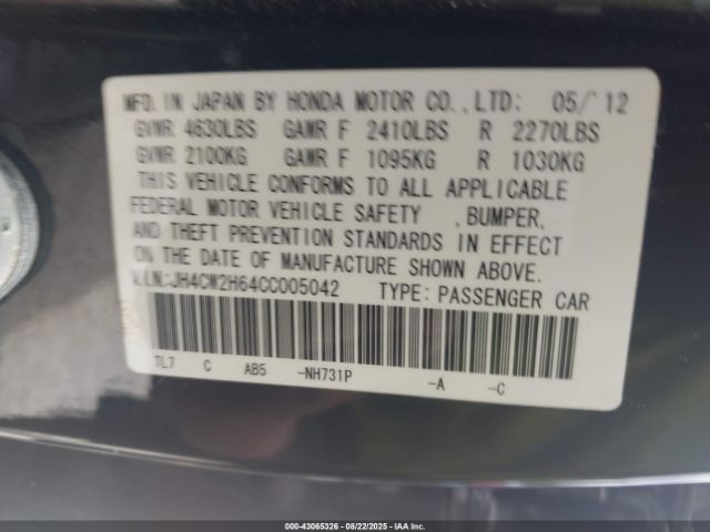 2012 ACURA TSX JH4CW2H64CC005042 Photo 8