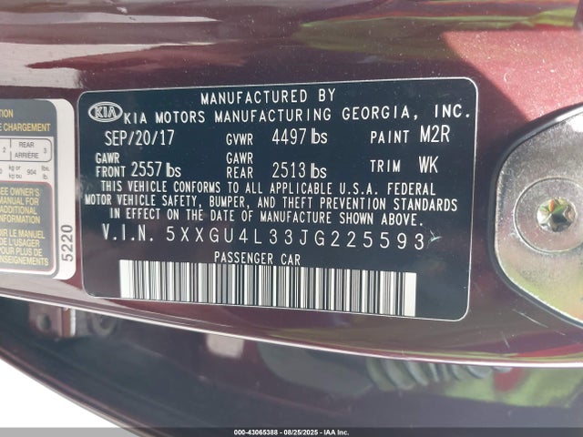 5XXGU4L33JG225593 KIA gdi
