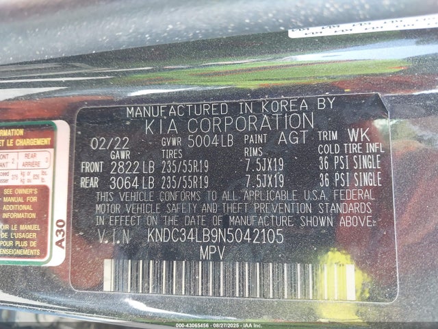 KNDC34LB9N5042105 KIA 2022
