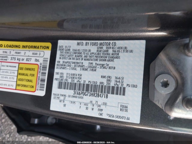 Ford 2017 2017 3FA6P0G73HR284718 Image 9