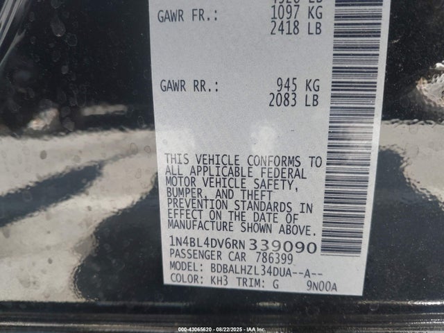 Nissan 2024 2024 1N4BL4DV6RN339090 Image 9