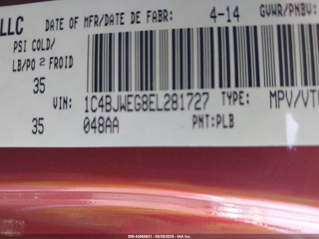 1C4BJWEG8EL281727 Jeep 2014
