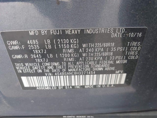 4S4BSANC8H3271454 Subaru u5
