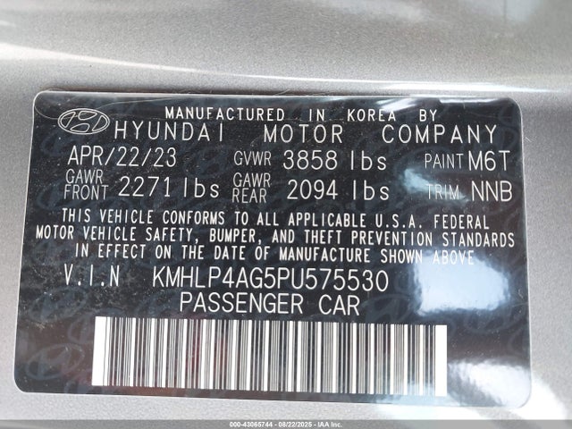KMHLP4AG5PU575530 Hyundai mpi nu pe