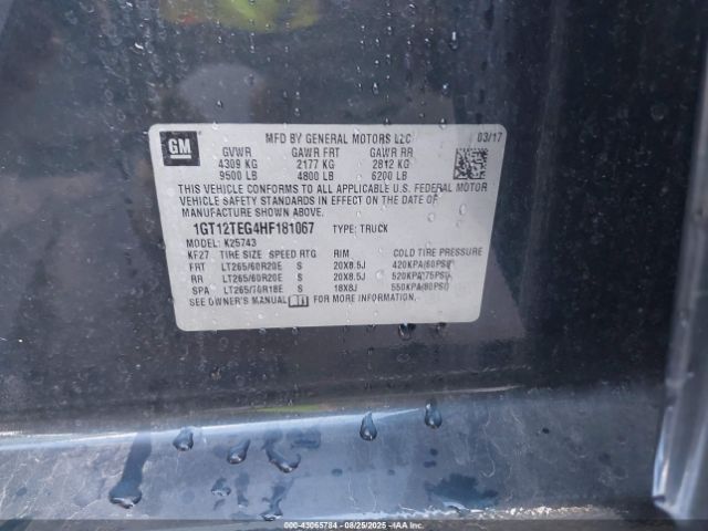 2017 GMC SIERRA 2500HD 1GT12TEG4HF181067 Photo 8