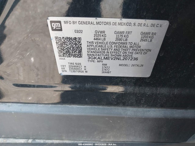 GMC lyx 2022 3GKALMEV2NL207236 Image 9