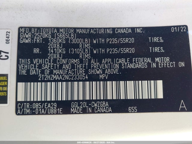 Lexus 2gr-fks 2022 2T2HZMAA2NC233054 Image 9