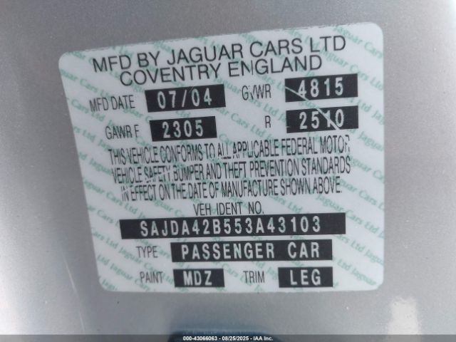 2005 JAGUAR XKR SAJDA42B553A43103 Photo 8