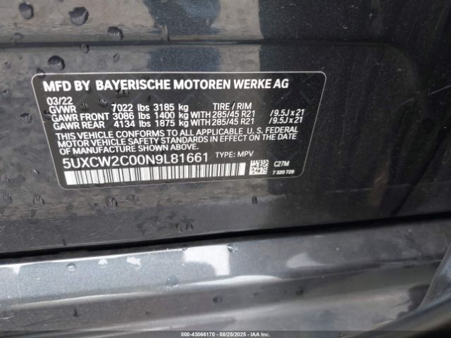 2022 BMW X7 5UXCW2C00N9L81661 Photo 8