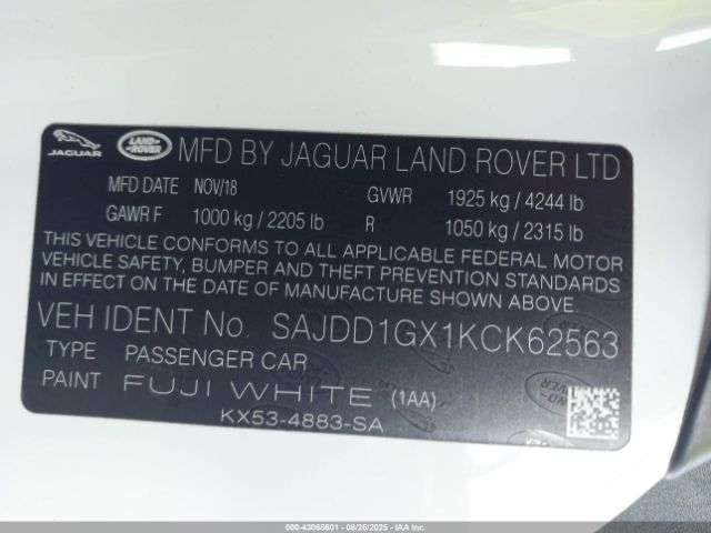 2019 JAGUAR F-TYPE SAJDD1GX1KCK62563 Photo 8