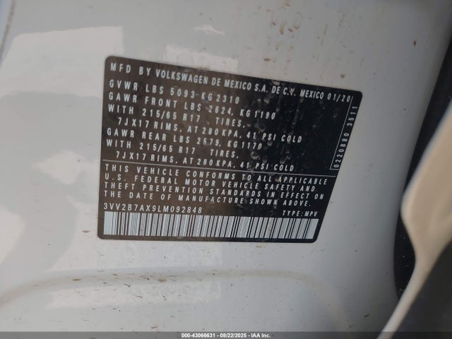 Volkswagen Tiguan 2020 3VV2B7AX9LM092848 Image 9