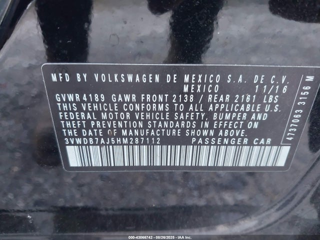 3VWDB7AJ5HM287112 Volkswagen 1.4 tsi