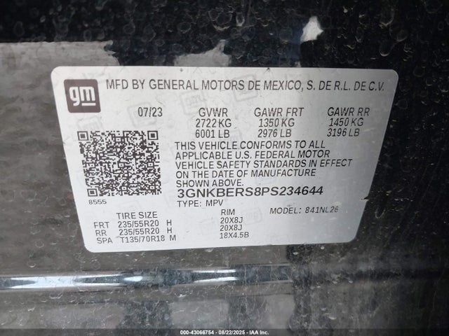 3GNKBERS8PS234644 Chevrolet lgx