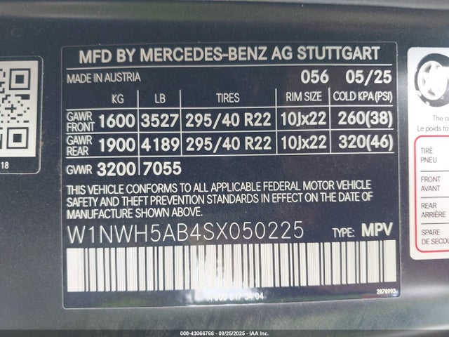 W1NWH5AB4SX050225 Mercedes-Benz Amg G 63