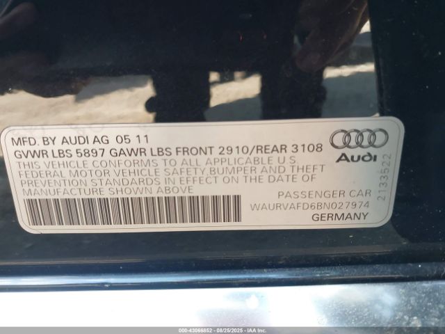 2011 AUDI A8 L WAURVAFD6BN027974 Photo 8