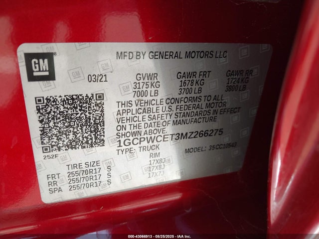 1GCPWCET3MZ266275 Chevrolet lm2