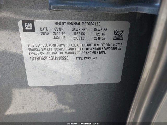 1G1RD6S54GU110990 Chevrolet l3a - di, vvt, hybrid, gen 1