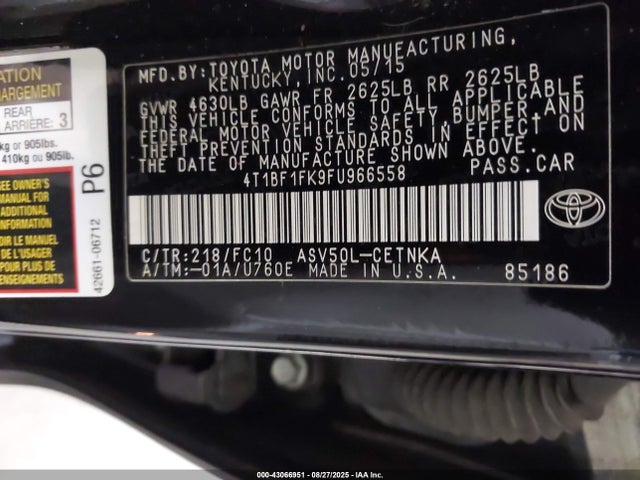 4T1BF1FK9FU966558 Toyota 2ar-fe