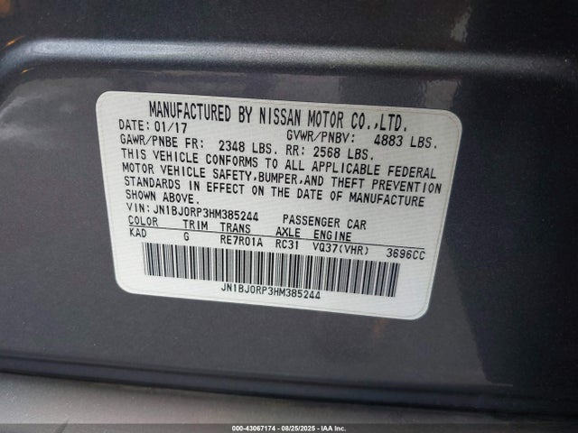JN1BJ0RP3HM385244 Infiniti QX50