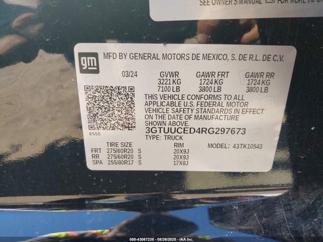 3GTUUCED4RG297673 GMC l84