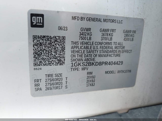 GMC l84 2023 1GKS2BKD8PR404429 Image 9