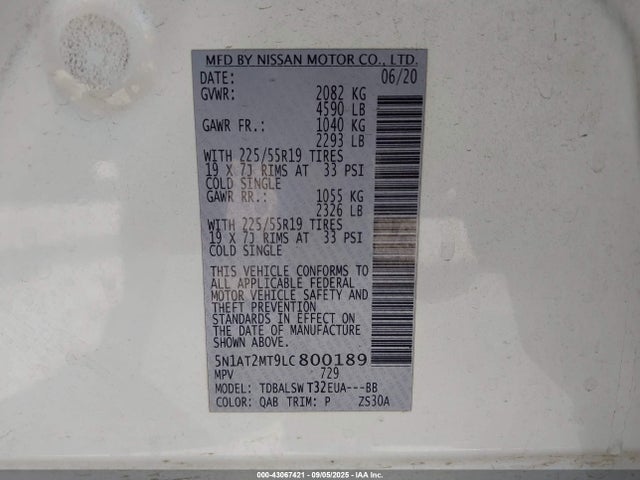 5N1AT2MT9LC800189 Nissan 2020
