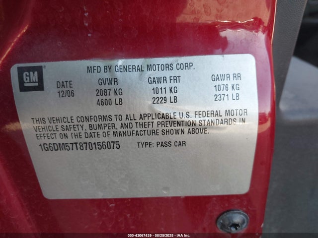 2007 CADILLAC CTS 1G6DM57T870156075 Photo 8