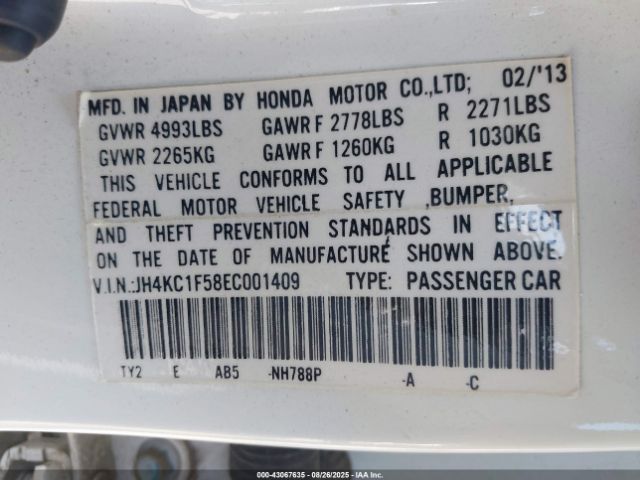 2014 ACURA RLX JH4KC1F58EC001409 Photo 8